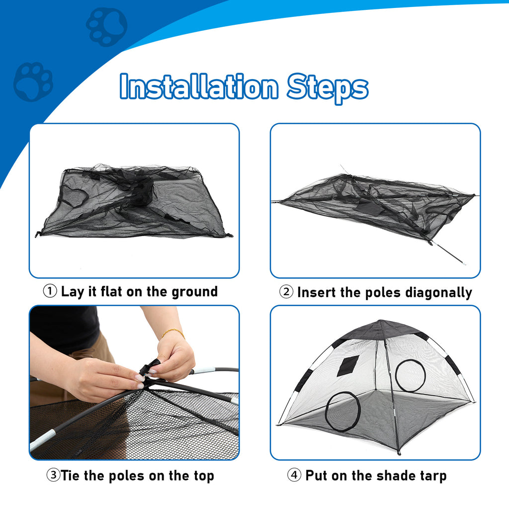 New Pet Tent Outdoor Large Space Thickened Mesh Tent Anti-Mosquito Cat Dog House Park Camping Tent