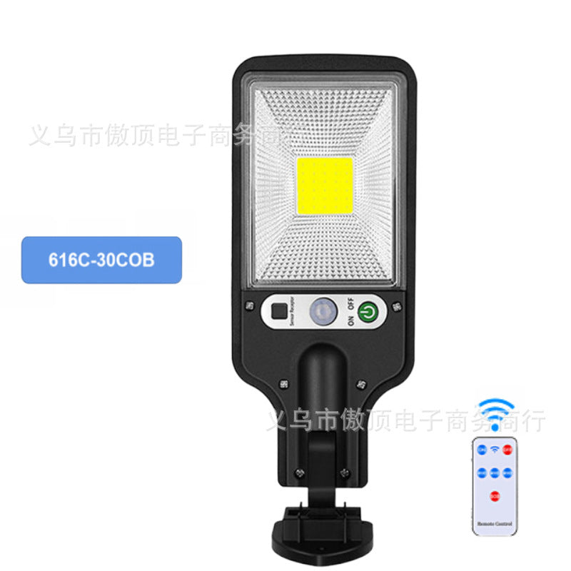Outdoor Solar Street Light New Human Body Sensing Garden Light with Remote Control LED Wall Lamp Waterproof Garden Light