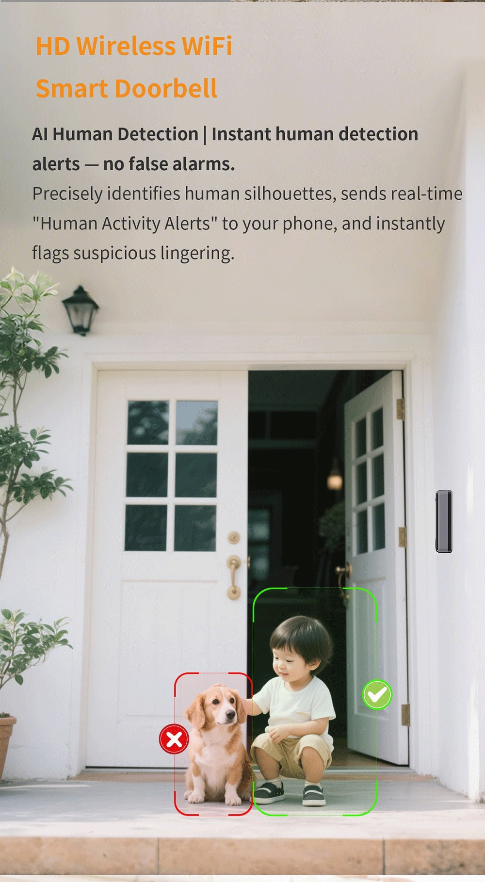 Intelligence Z70Doorbell for Home Use Low Power Consumption Wireless wifi Video Doorbell HD Night Vision Surveillance Doorbell with Ding Dong