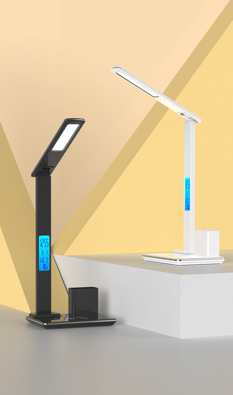Office Pen Holder Desk Lamp Wireless Charging Touch Eye Protection Desk Lamp Student Dormitory 7-in-1 Multifunctional Night Light