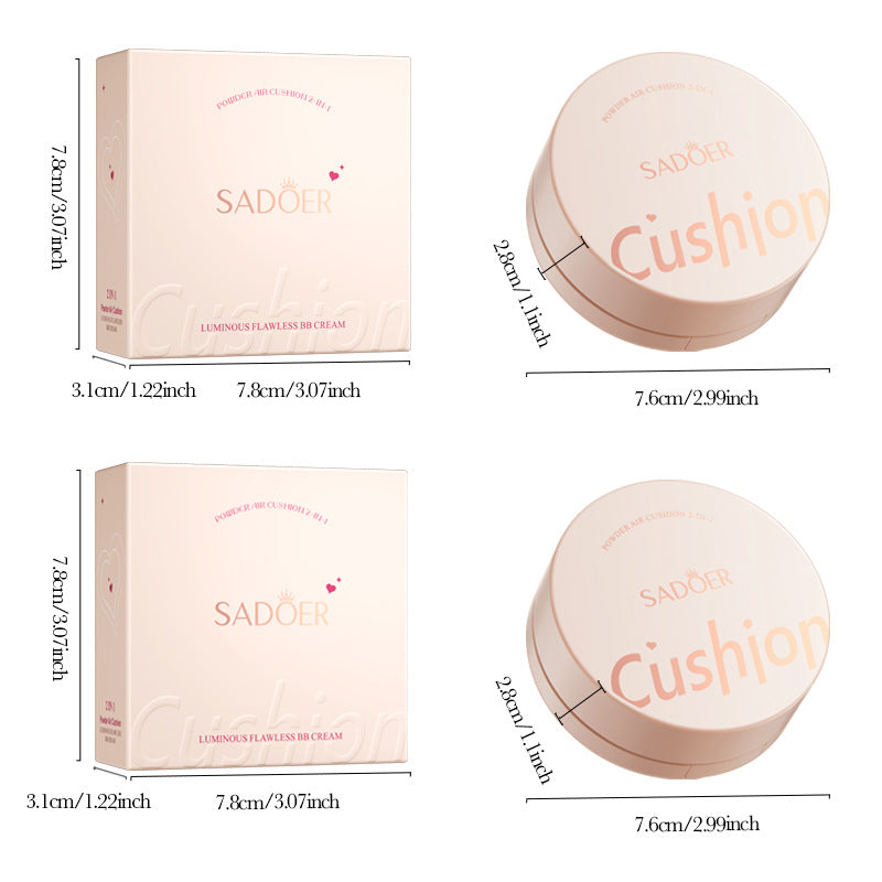 Light Sensing Cushion Compact SADOER Moisturizing and Light BB Cream Concealer Foundation  Wholesale