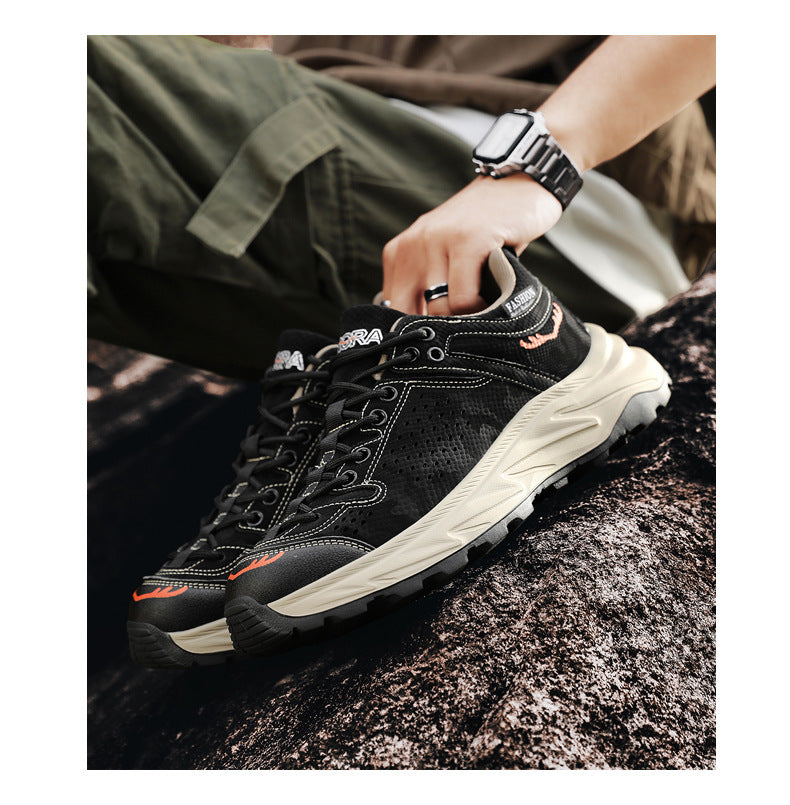 New Thick-Soled Height-Increasing Hong Kong Style Dad Shoes Trendy Retro Outdoor Non-Slip Hiking Shoes Sports Casual Shoes Men's Shoes