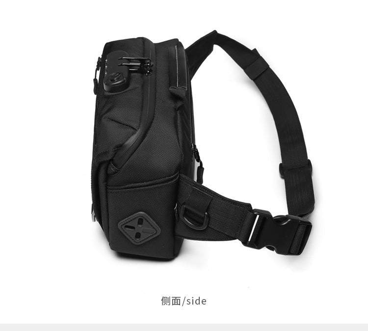 ozuko Multifunctional Waist Bag Men's Anti-Theft Chest Bag Large Capacity Trendy Crossbody Bag Sports Outdoor Shoulder Bag