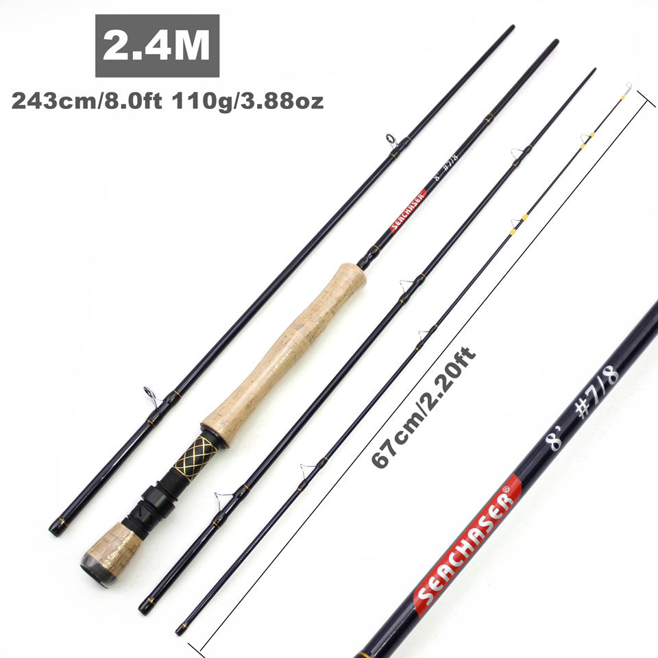 7/8#Carbon Fly Rod4Portable Fly Fishing Rod M Fast Adjustable European and American Style Popular Fishing Rod for Stream Lure Fishing