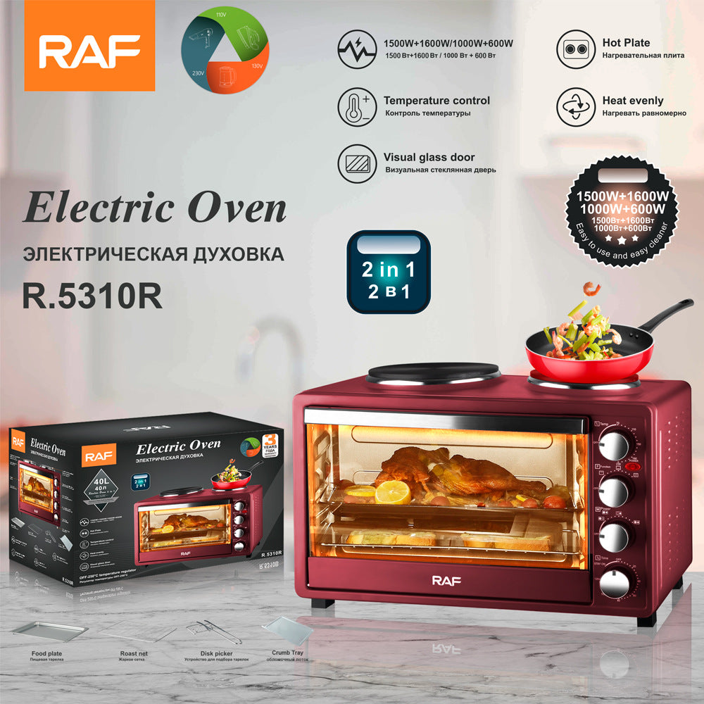 RAF Specially designed for European and American standard electric ovens and electric stoves with dual burners40L Large Capacity Top and Bottom Heating Home Oven
