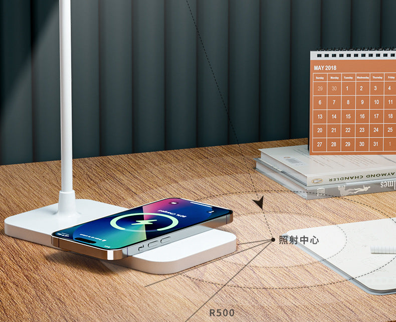 hot LED Study Desk Lamp Wireless Charging Lamp Desk Lamp Bedroom Night Light Eye Protection Office Desk Lamp