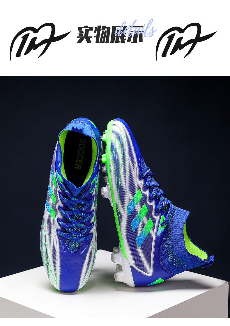 New high-top soccer shoes for men and women AG Spike TF Broken Nail Youth Student Grassland Competition Training Shoes