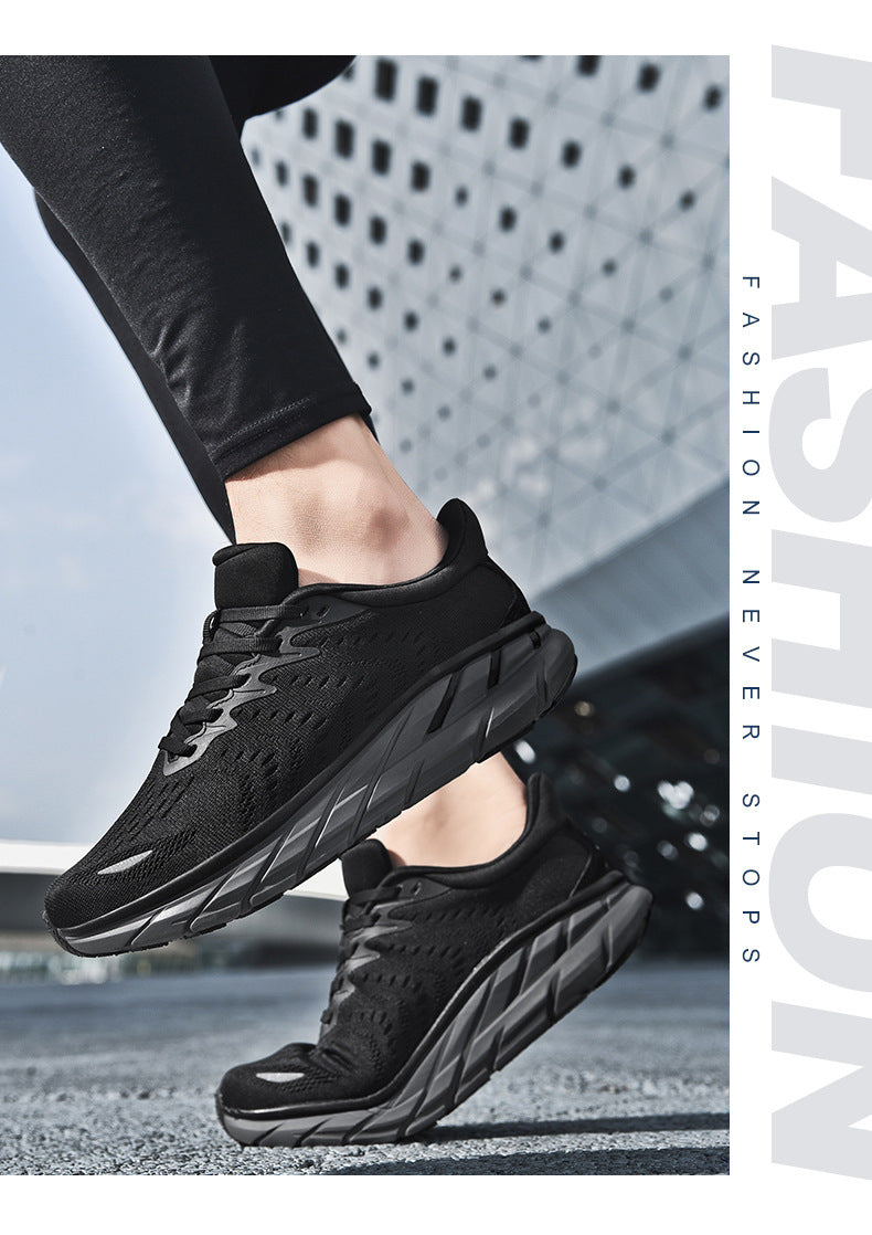 HK Jacquard Mesh Breathable Outdoor Casual Shoes Men's Anti-Slip Soft Sole Lightweight Sports Running Shoes