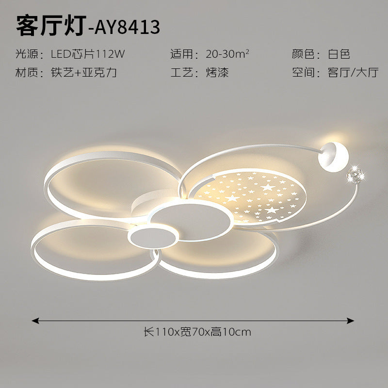 Living room lamp simple modern elegant led Starry Sky Ceiling Light Set Full House Package2025New Year's Bedroom Lamp