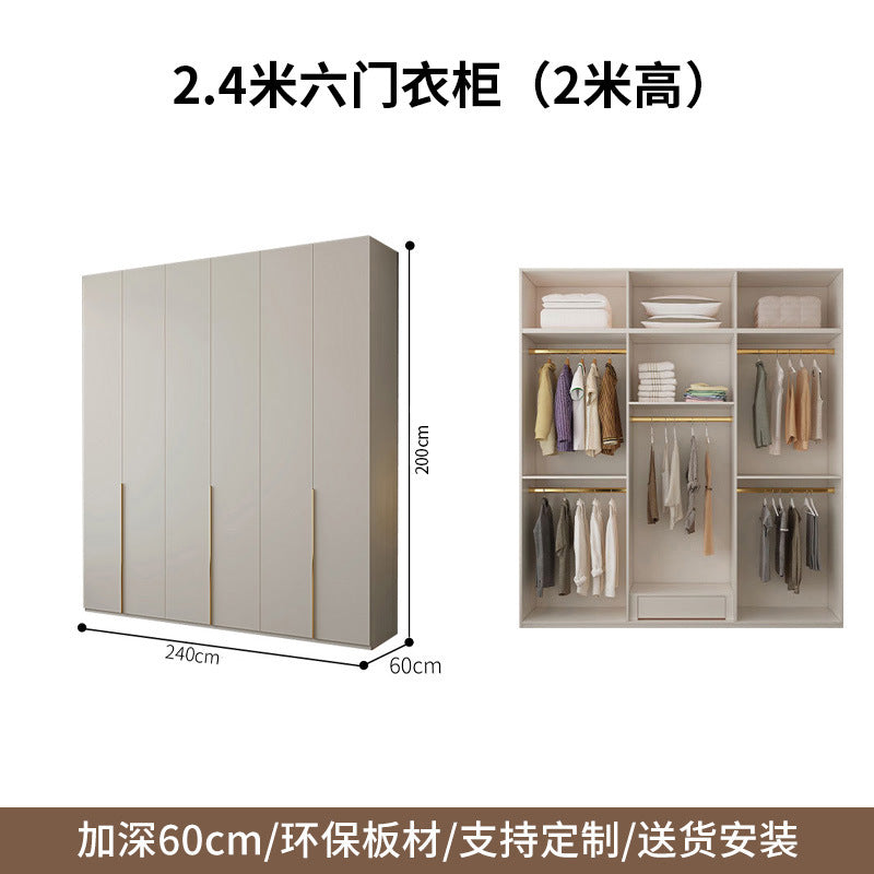 One-Door to Ceiling Heightened Solid Wood Wardrobe for Home Bedroom, Double Door Simple Assembly Cabinet, European Pine Board Storage Cabinet, Wardrobe