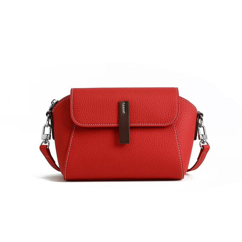 Bestselling Handbag2025New Genuine Leather Women's Bag Fashionable High-End Single Shoulder Crossbody Bag Versatile Shell Small Bag