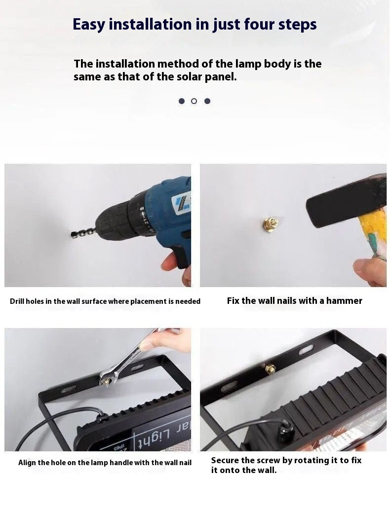 Household Solar Outdoor Light Split Waterproof Garden Courtyard Light Suitable for Warehouse Factory Indoor Floodlight