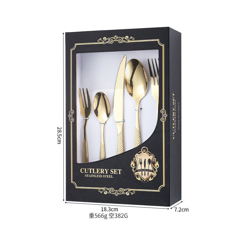 New Hot Selling Stainless Steel Star Diamond Tableware Knife, Fork and Spoon40Set20Set of Steak Knives and Forks