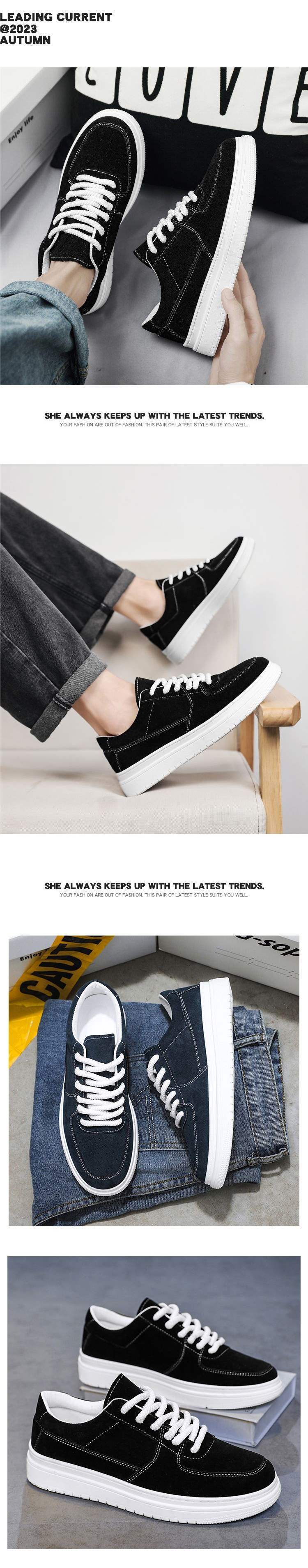 Spring Summer Men's Shoes New Thick-Soled Sneakers Versatile Shoes for Men and Middle School Students Trendy Dad Shoes White