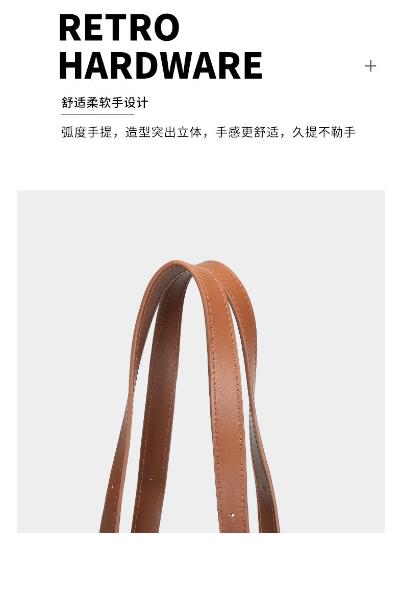 European and American Fashion Women's Bag Large Capacity Handheld Small Square Bag Simple Shoulder Underarm Bag Women's Niche Versatile Crossbody Bag