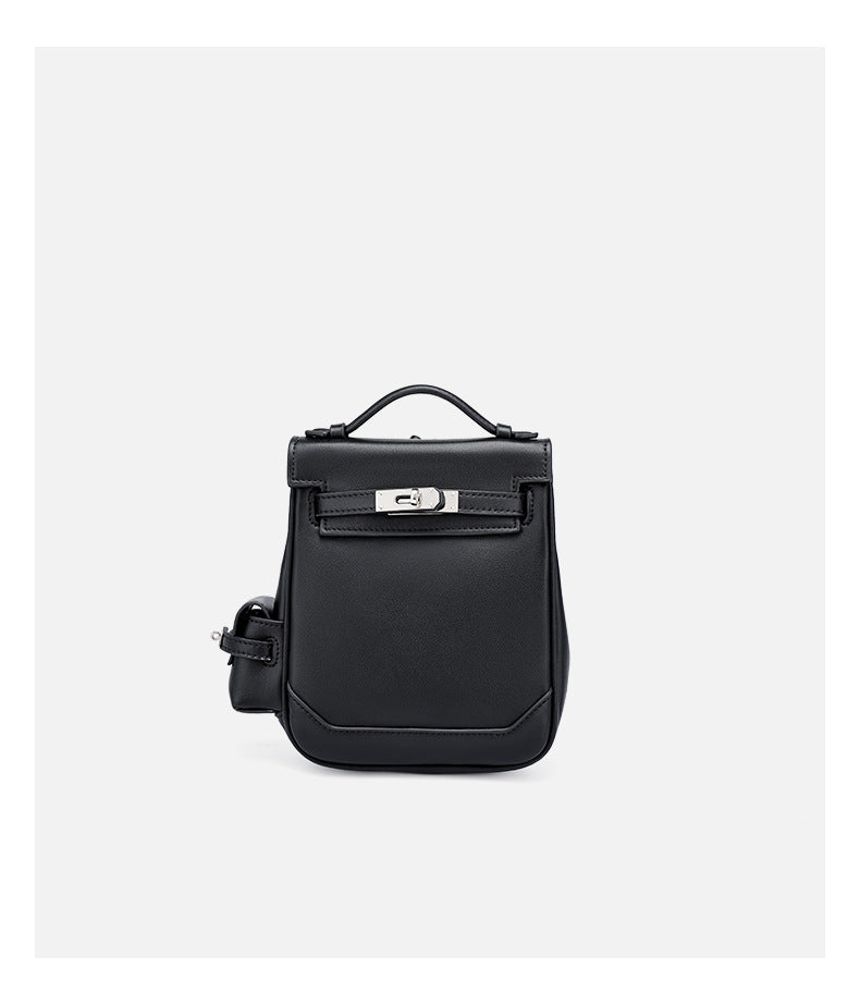 Genuine Leather Vintage Kelly Bag for Women, High-End Versatile Underarm Commuter Messenger Bag, Top Layer Cowhide Single Shoulder Crossbody Bag for Women