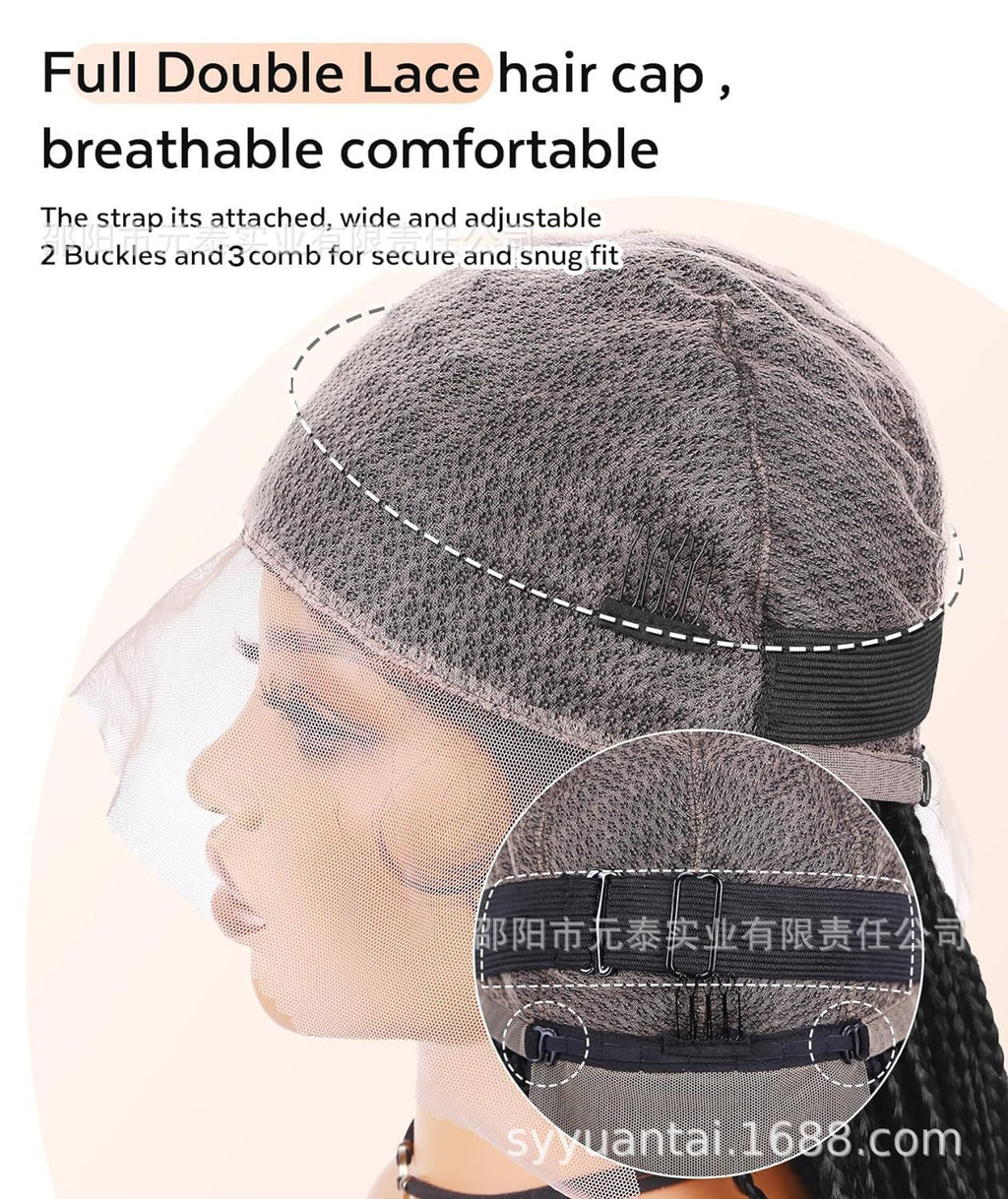 Full Double Lace 36" Braided Wigs  Cross Knotless Box Wigs