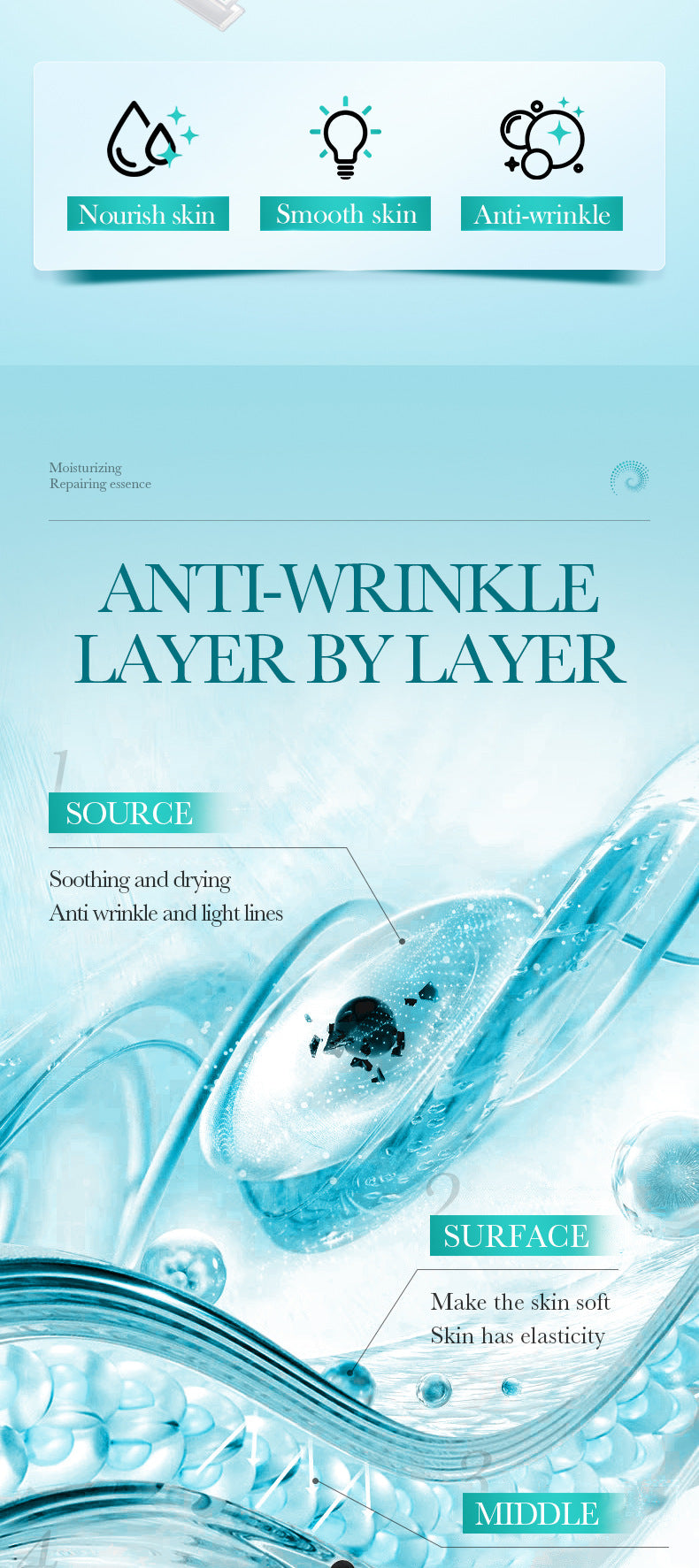 Hyaluronic Acid Moisturizing Ampoule Serum BIOAOUA Hydrating and Moisturizing Essence Liquid Cross-Border Wholesale