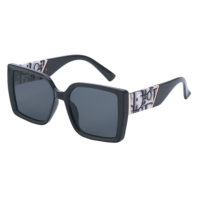 New Fashion Large Frame UV Protection Sunglasses for Women Square Frame Sunglasses European and American Style Glasses