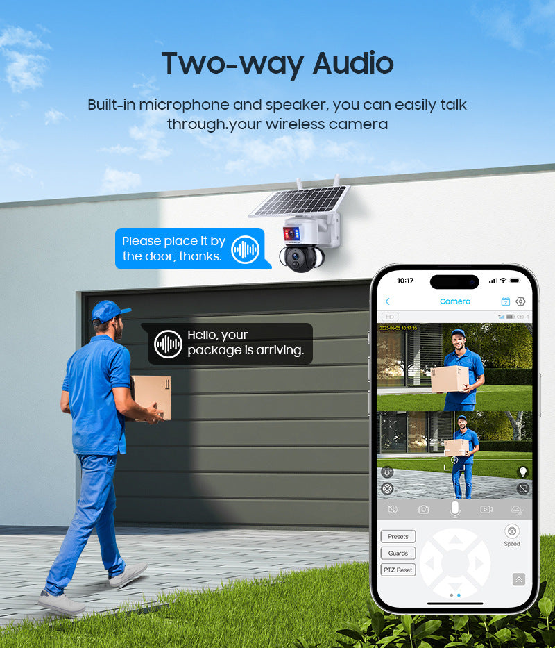 Private Model4G Solar-powered Camera600Wan Camera HD Outdoor Wireless WiFi Infrared Monitoring