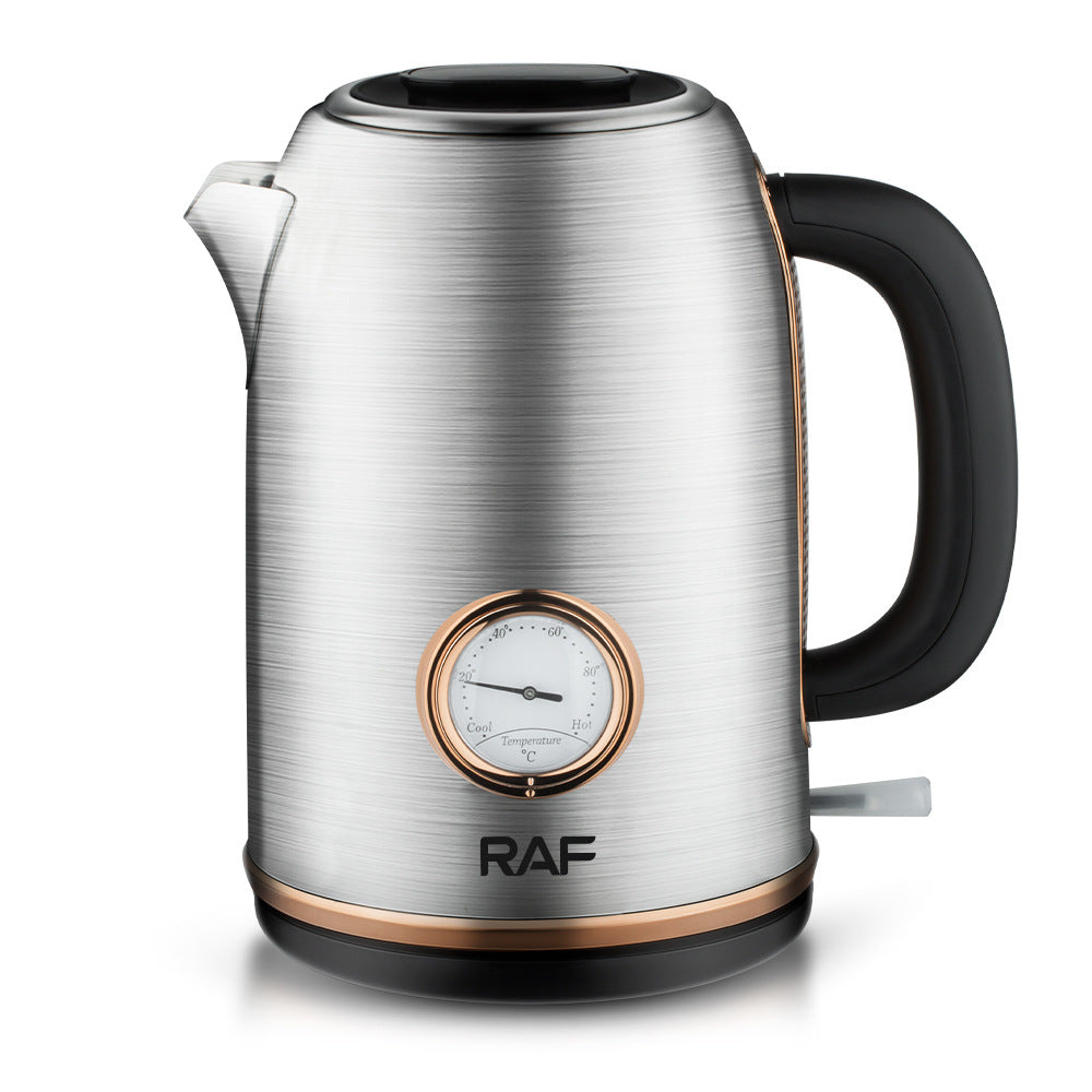 RAF European Standard Electric Kettle Stainless Steel Temperature Display Anti-scald Anti-dry Boil Water Kettle2L Automatic Power off