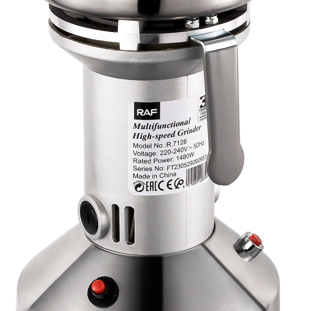 RAF European Standard Household and Commercial Electric Grinder for Dry Grinding Grains, Herbs, and Coffee