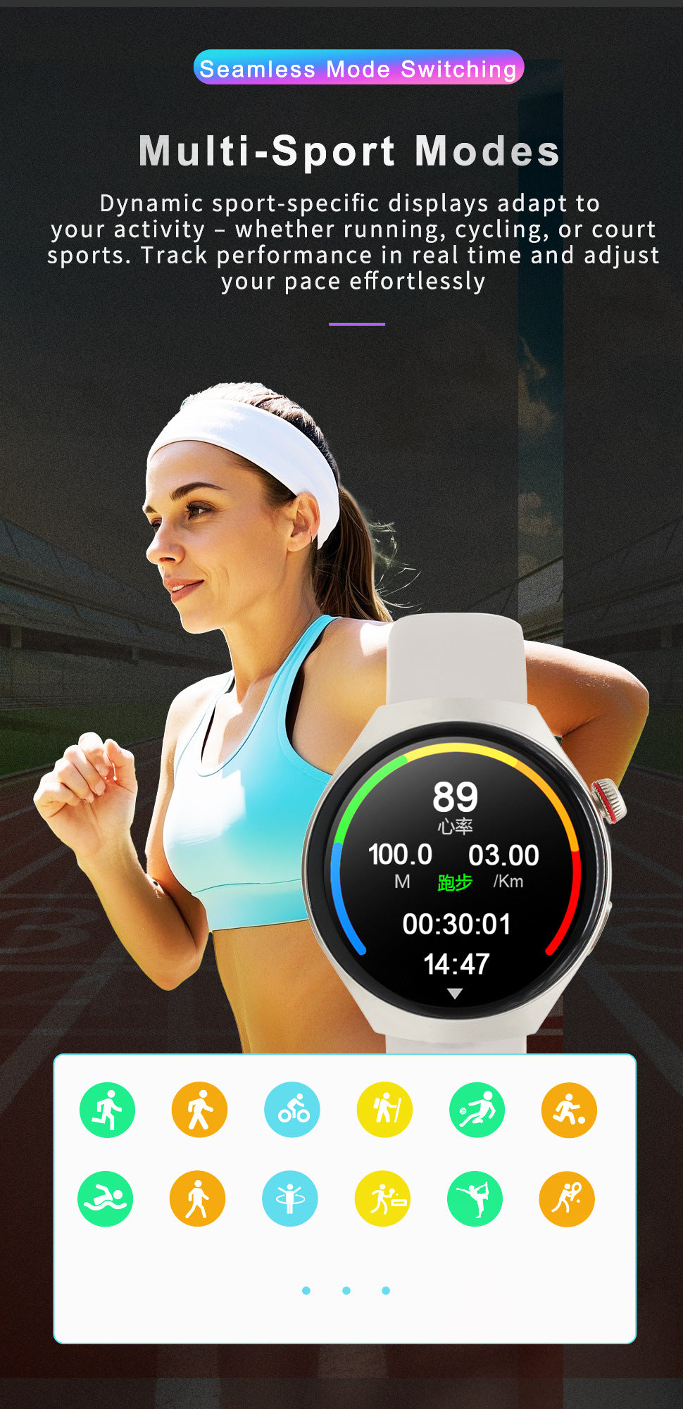 gt4pro Round Screen Smart Watch Bluetooth Call Waterproof Heart Rate Blood Oxygen Monitoring Step Counter Smart Watch