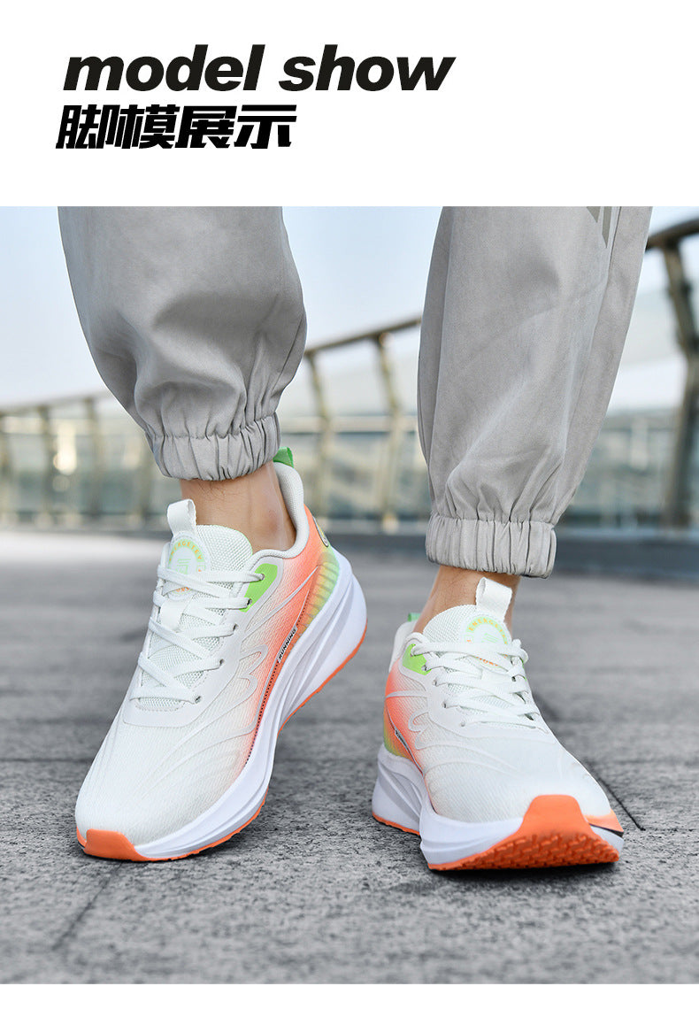 Spring New Ultra-Light Carbon Plate Sports Shoes Large Size Shock Absorption Breathable Running Shoes Racing Sports Soft Sole Men's Shoes