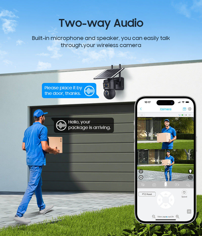 4G Wireless Solar Surveillance Camera Bullet Remote Early Warning6MP HD Night Vision Outdoor Camera