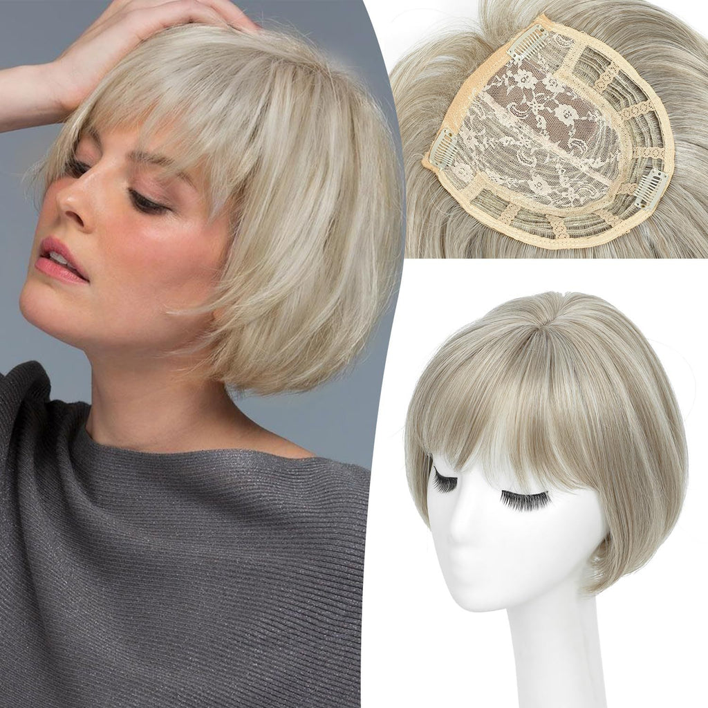 Women's Hair Topper Hairpiece bobo Head Export Cross-Border European and American Synthetic Hair Bangs Hairpiece