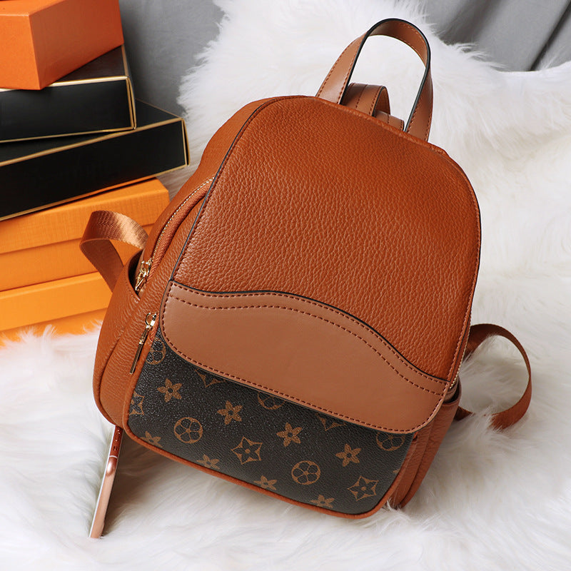 Backpack Top Layer Cowhide mini Fashionable Simple Large Capacity Crossbody Bag Casual Versatile Travel Small Backpack for Women