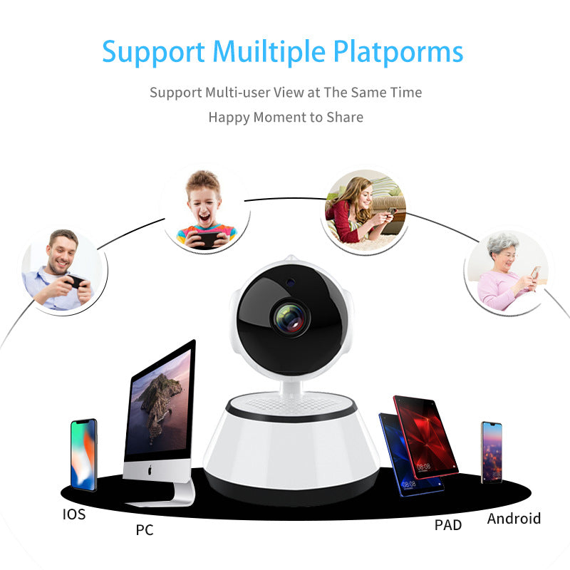 V380Camera Home Wireless Shaking Head Machine Puppy WiFi Monitoring360Night Vision HD Night Vision Enhanced Intelligence