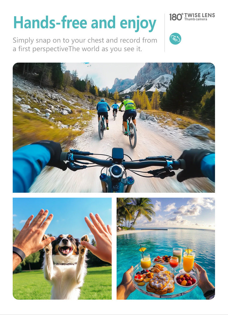 Magnetic Thumb Camera Outdoor Sports Recording Artifact Cycling Pet Portable Mini Camera