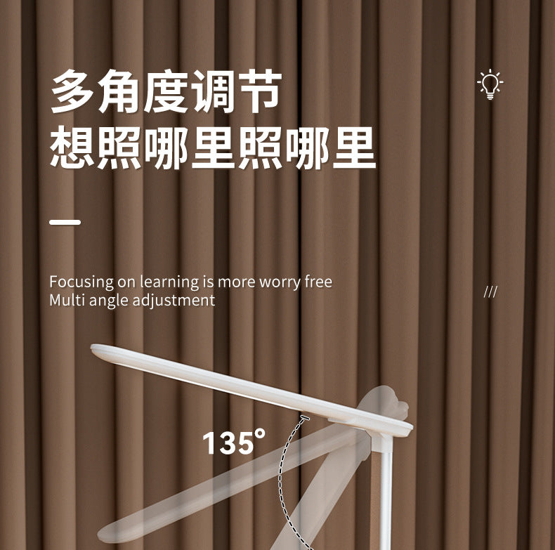 Study-Specific Eye Protection Desk Lamp with Smart Wireless Charging and Foldable Night Light for Dormitory LED Student Reading Gift Lamp