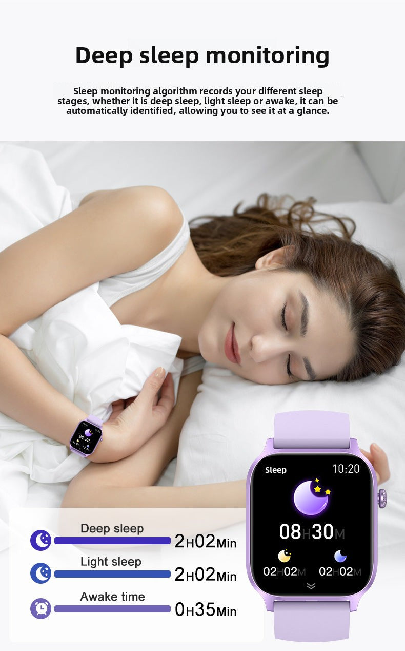 Y7Smart Watch1.85inch Bluetooth call, heart rate, step counting, sleep monitoring IP68Deep Waterproof Three-Proof