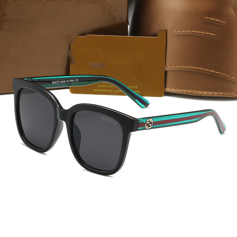 gm Sunglasses Korean Style Square Frame Big Face Slimming Polarized UV Protection Sunglasses for Women Trendy Street Style Glasses logo