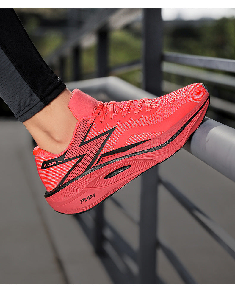 Summer New Mesh Breathable Carbon Plate Ultra-light Sports Shoes for Teenagers Couples Casual Fashion High Elastic Soft Sole Running Shoes