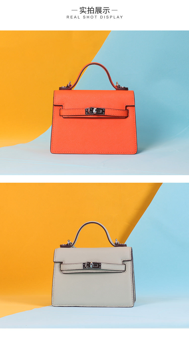 Palm Print Versatile Kelly Bag2024New versatile cute compact MINI Single Shoulder Crossbody Small Square Bag for Women