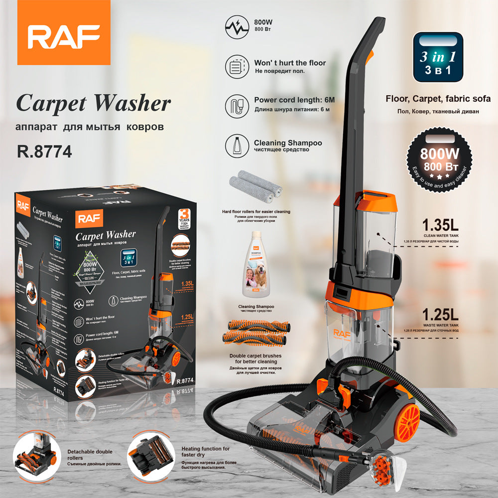 RAF European Standard Household Multifunctional Sweeper Vacuum Handheld Carpet Cleaner 2-in-1 Mop and Wash Machine