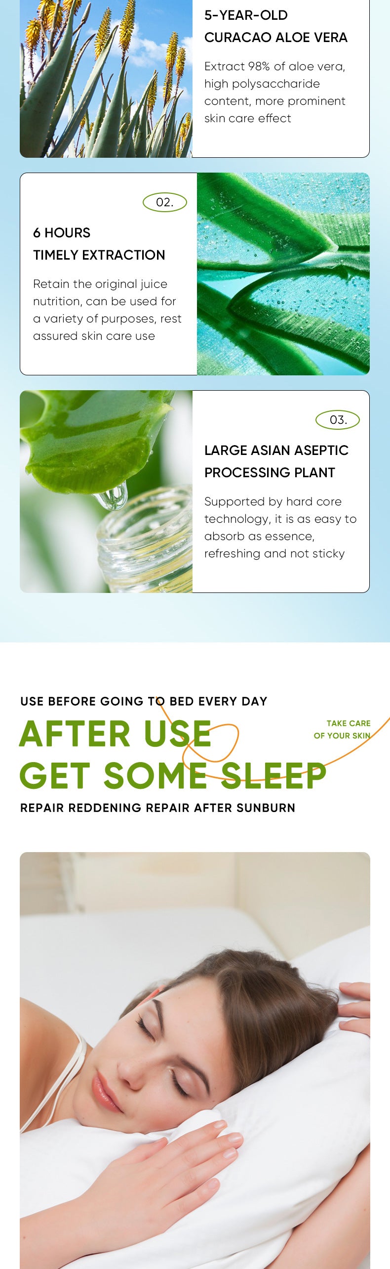 Aloe Vera Gel Aloe Vera Gel300g Large Capacity Hydrating Moisturizing Nourishing Cross-Border Foreign Trade Live Wholesale