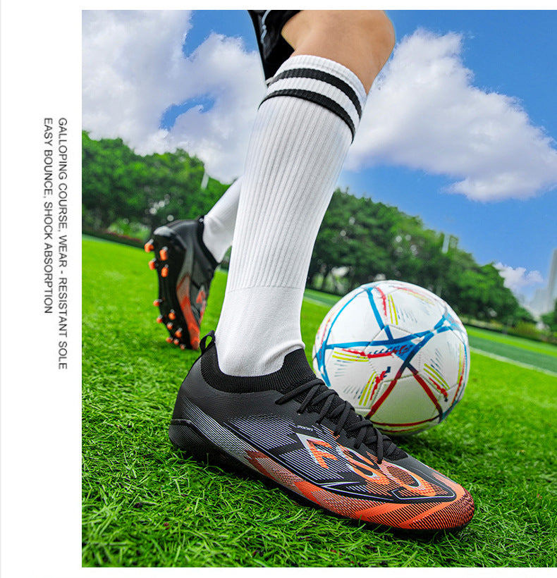 Manufacturer Football Shoes Long Spikes Student Adult Outdoor Turf Training Shoes Professional Competition Sports Shoes Wholesale