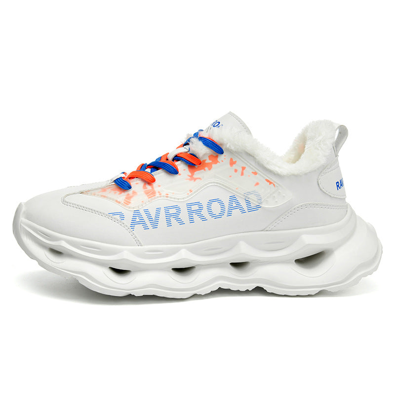 Winter New Ultra-fiber Leather Waterproof Fashion Casual Sports Shoes with Fleece Lining Warm Men's Shoes Non-slip Wear-resistant Running Shoes