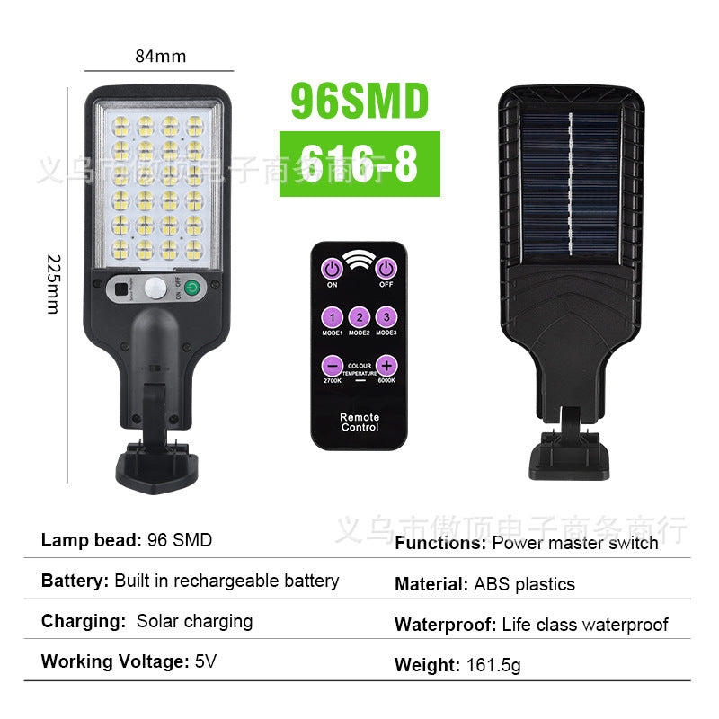 New Solar Street Light LED Outdoor lighting human body sensor garden light with remote control wall lamp Waterproof