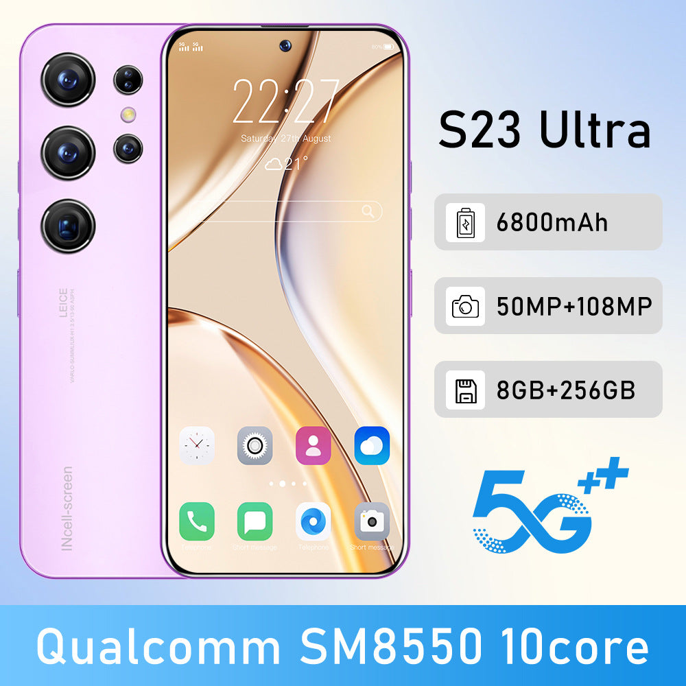 Mobile Phone S23+Ultra True4G Perforated Mesh7.380010,000 Pixels8+256G Super Large Screen