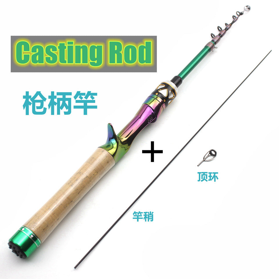E-commerce Ultra-short Carbon Fiber Shrink UL Portable Lure Rod Electroplated Telescopic Stream Lure Rod