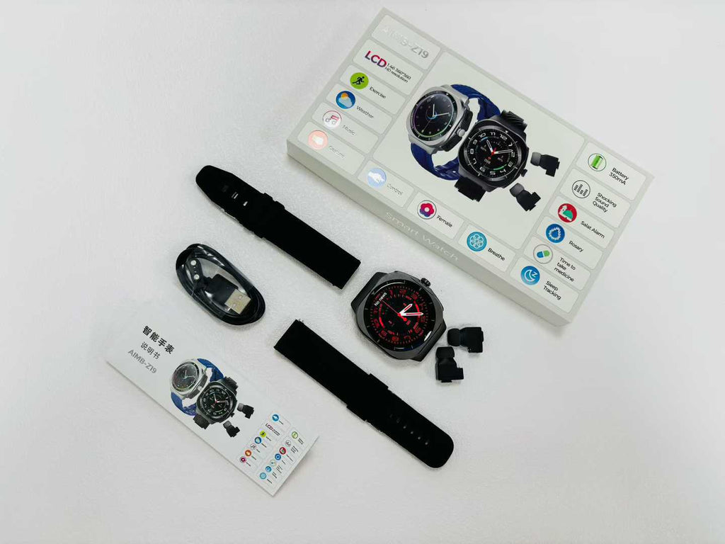 AIMB-Z19Smart Watch Bluetooth Call True Heart Rate Step Count Sleep Monitoring Hidden Earphones Sports Three-Proof
