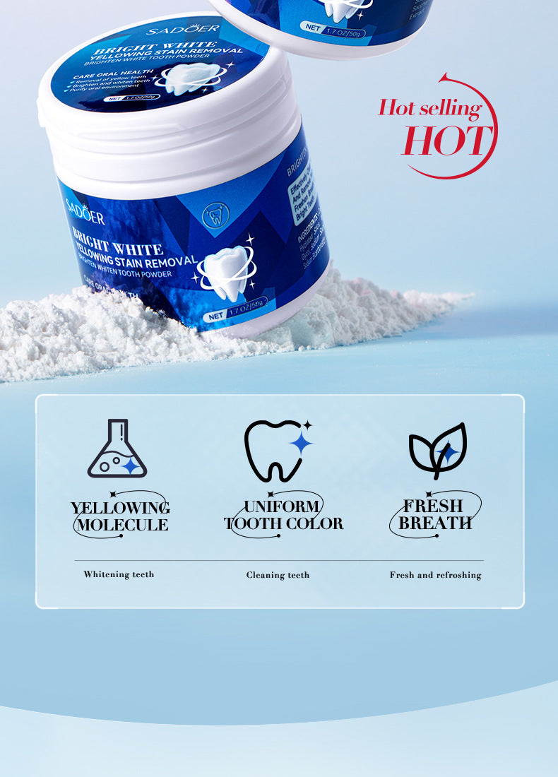 All English Tooth Powder50g SADOER Clean Tooth Stains, Care for Gums, Freshen Oral Care,  Foreign Trade Wholesale