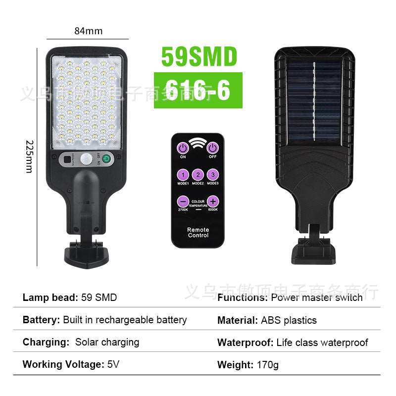 New Solar Street Light LED Outdoor lighting human body sensor garden light with remote control wall lamp Waterproof