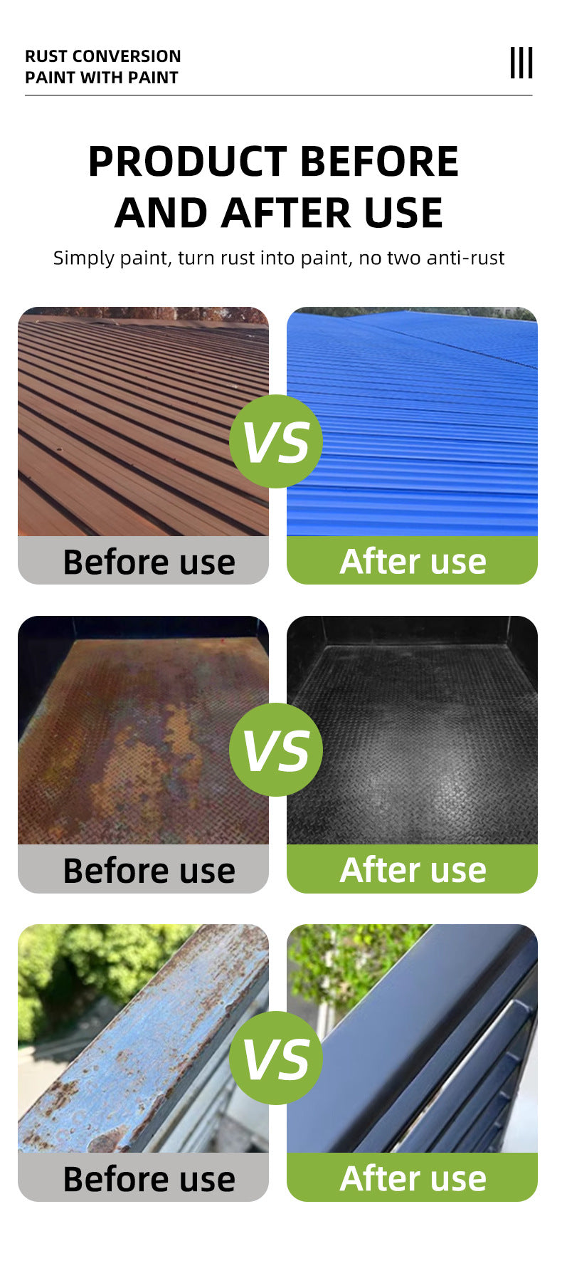 Qixia Water-Based Anti-Rust Paint, Rust-Free Roof Iron Rust Conversion Paint, Color Steel Tile Renovation Paint, Water-Based Anti-Rust Paint