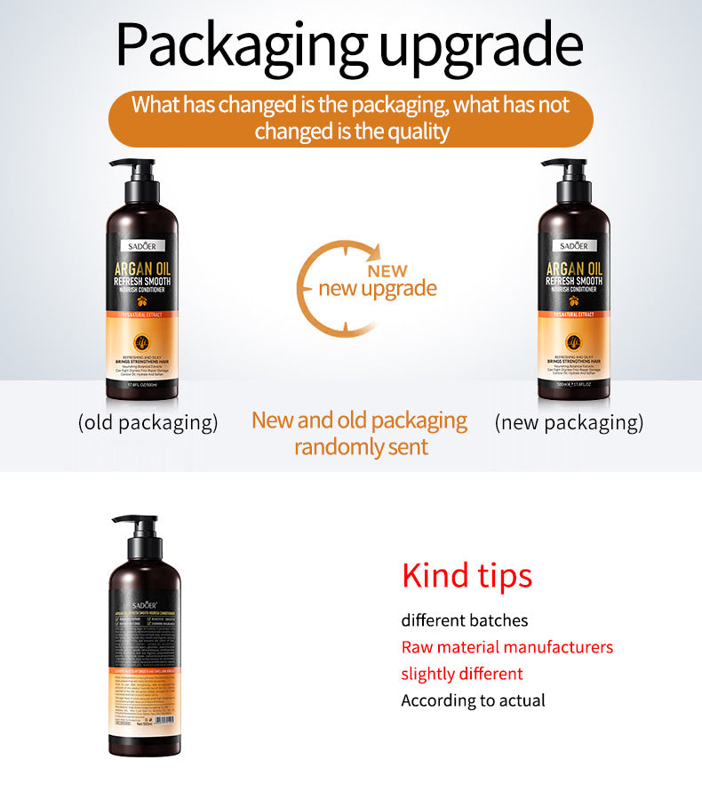 Argan Oil Shampoo500ml SADOER Smooth Anti-Dandruff Refreshing Conditioner Cross-Border Wholesale